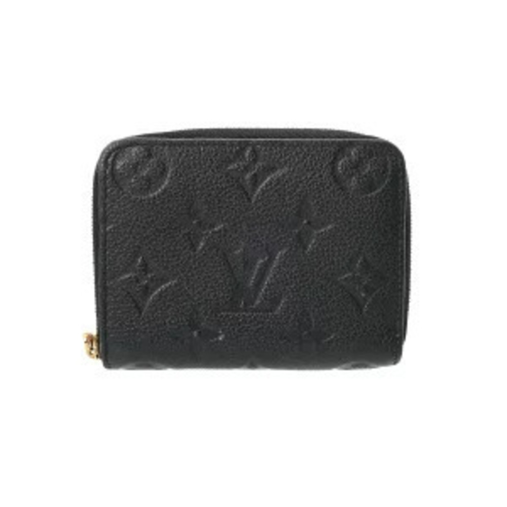 Louis Vuitton Monogram Empreinte Zippy Coin Black Leather Case Wallet
